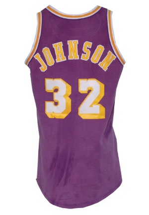 Circa 1984 Magic Johnson Los Angeles Lakers Game-Used Road Jersey