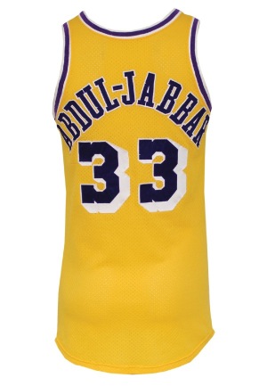 Circa 1984 Kareem Abdul-Jabbar Los Angeles Lakers Game-Used Home Uniform (2)