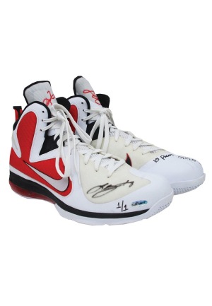 3/10/2012 LeBron James Miami Heat Game-Used & Autographed Sneakers (UDA)(JSA)(Championship Season)(1/1)