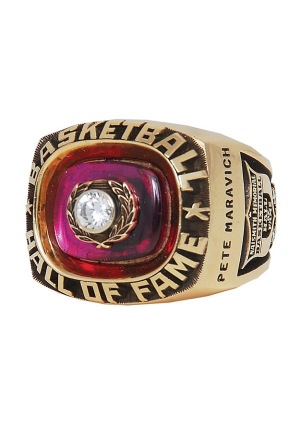 1987 "Pistol" Pete Maravich Hall of Fame Induction Ring (Maravich Family LOA)