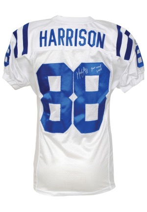 2004 Marvin Harrison Indianapolis Colts Game-Used & Autographed Road Jersey (JSA)