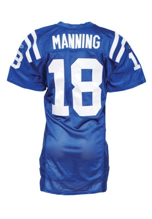 12/30/2007 Peyton Manning Indianapolis Colts Game-Used Home Jersey (Steiner COA)(Photomatch)