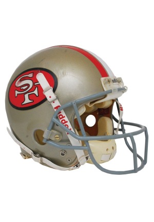 10/15/1995 Jerry Rice San Francisco 49ers Game-Used Helmet (Photomatch)(Equipment Manager LOA)(Career TD #146)