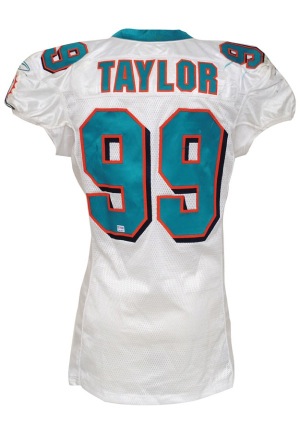 10/25/2009 Jason Taylor Miami Dolphins Game-Used Home Jersey (NFL PSA/DNA)(Photomatch)(Unwashed)
