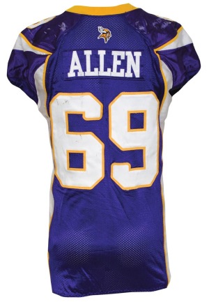 12/13/2010 Jared Allen Minnesota Vikings Game-Used Home Jersey (Unwashed)