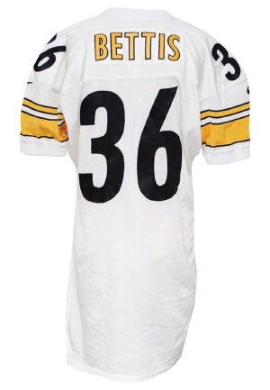 1998 Jerome Bettis Pittsburgh Steelers Game-Used Road Jersey (Team Repairs)