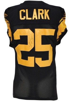 10/17/2010 & 11/14/2010 Ryan Clark Pittsburgh Steelers Game-Used & Autographed TBTC Home Jersey (JSA)(Team Repairs)(Photomatch)