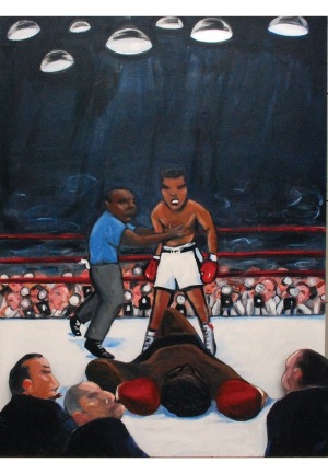 2008 Muhammad Ali "Knockout" Original 3-D Oil Painting by Steve Sax