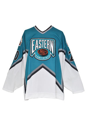 1994 Alexei Yashin Rookie Eastern Conference All-Star Game-Used and Autographed Jersey (JSA • Casey Samuelson LOA)