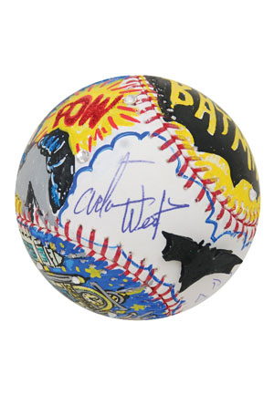 Adam West "Batman" Single-Signed Charles Fazzino Art Baseball (JSA • Fazzino LOA)