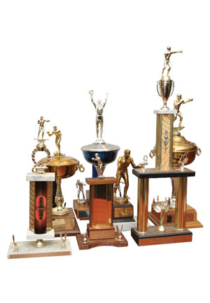 Grouping of 1971-86 Larry Holmes Personal Trophies (8)
