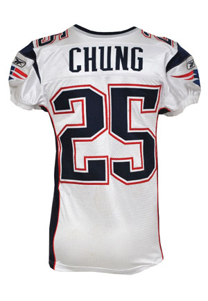 2010 Patrick Chung New England Patriots Game-Used & Autographed Road Jersey (JSA)