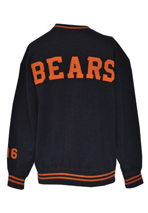 Mid 1950s Chicago Bears Worn Sideline Sweater Attributed To George Blanda (Rare • Team Repairs)