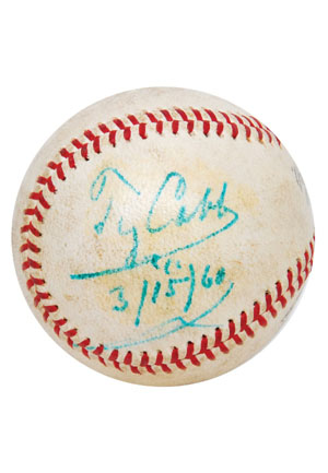 3/15/1960 Ty Cobb Single Signed Baseball (Full JSA LOA • PSA/DNA)
