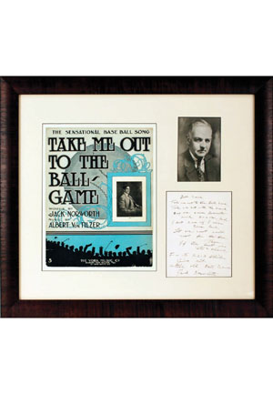 “Take Me Out To The Ball Game” Handwritten & Signed Lyrics By The Original 1908 Songwriter Jack Norworth (Full JSA LOA • Only Known Available Example)