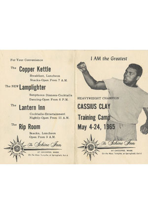 1965 Cassius Clay & Liston II Signed & Inscribed Training Schedule Poster (JSA)