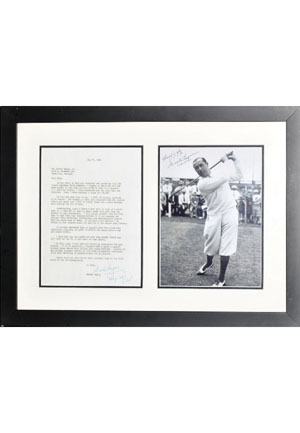5/29/1964 Framed Walter Hagen Autographed & Inscribed TLS With B&W Photographic Print (JSA)