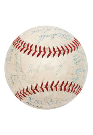 1955 Pittsburgh Pirates Team Autographed Baseball with Rookie Roberto Clemente (JSA)