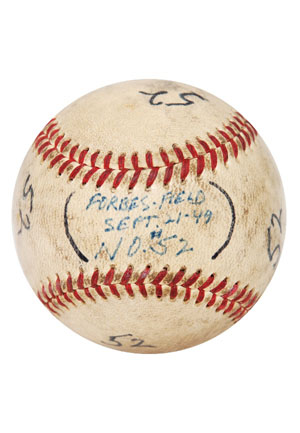 9/21/1949 Ralph Kiner Pittsburgh Pirates Game-Used & Autographed Home Run Baseball (JSA • 52nd Home Run of Season • Pristine Provenance)