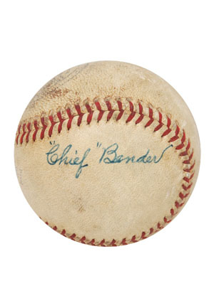 Charles Albert "Chief" Bender Single Signed Baseball (Full JSA LOA • Rare)