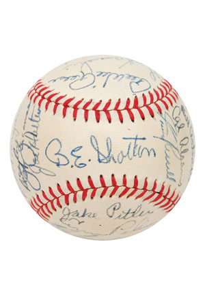 1950 Brooklyn Dodgers Team Signed Baseball (JSA)