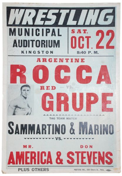 Original Wrestling Poster Featuring Bruno Sammartino