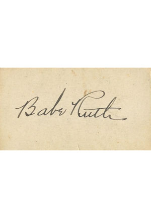Late 1940s Babe Ruth Autographed Cut (JSA)