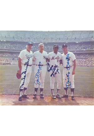 Snider, DiMaggio, Mays and Mantle Signed Photo (JSA)