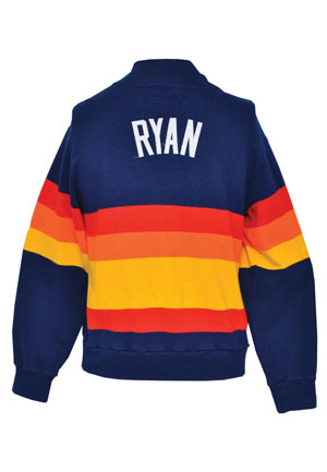 Late 1980s Nolan Ryan Houston Astros Worn & Autographed Bench-Worn Sweater (JSA • Ryan Hologram)
