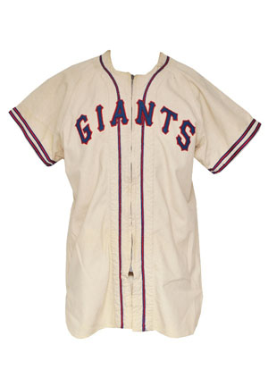 1944-45 Johnny Rucker NY Giants Game-Used Home Flannel Jersey