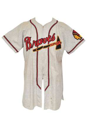 1950 Del Crandall Boston Braves Game-Used Road Flannel Jersey (2nd Year • Player Family LOA)