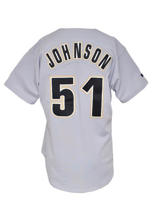 1998 Randy Johnson Houston Astros Game-Used Road Jersey