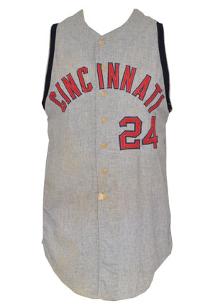 1964 Tony Perez Cincinnati Reds Rookie Game-Used Road Flannel Vest (Rare)