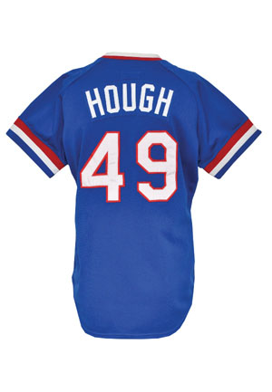 1983 Charlie Hough Texas Rangers Game-Used & Autographed Blue Alternate Jersey (JSA)