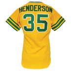 1981 Rickey Henderson Oakland Athletics Game-Used & Autographed Home Jersey (JSA)