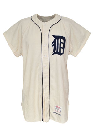 1962 Rocky Colavito Detroit Tigers Game-Used Home Flannel Uniform (2)(Sourced From Colavito)