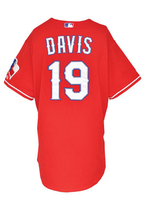 4/23/2011 Chris Davis Texas Rangers Game-Used Red Alternate Jersey (MLB Hologram)