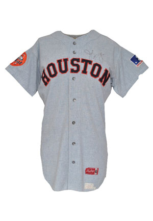 1969 Joe Morgan Houston Astros Game-Used & Autographed Road Flannel Jersey (Full JSA LOA • Only Morgan Astros Known)