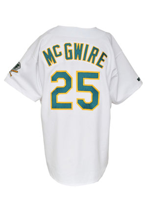 1993 Mark McGwire Oakland Athletics Game-Used Home Jersey