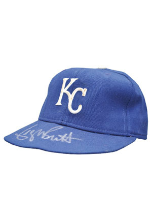 1990s Kansas City Royals Game-Used & Autographed Cap Attributed to George Brett (JSA)