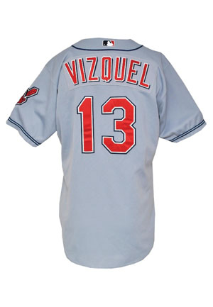 2002 Omar Vizquel Cleveland Indians Game-Used Road Jersey