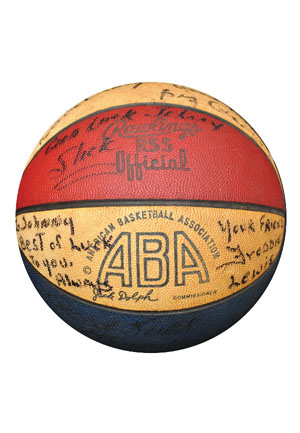 1970-71 Indiana Pacers ABA Team Autographed Basketball (JSA)