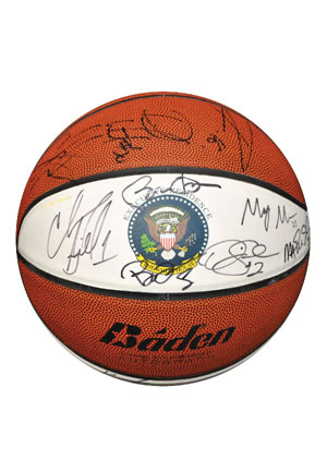White House Basketball From Obama’s 49th Birthday Celebration Autographed By Obama, Kobe, Magic, LeBron & Others (Full JSA • Sourced From A White House Employee)