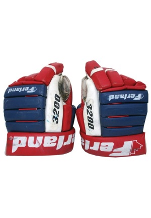 1996 Andrei Kovalenko Montreal Canadians Game-Used Gloves Attributed to The Final Goal Scored at Montreal Forum