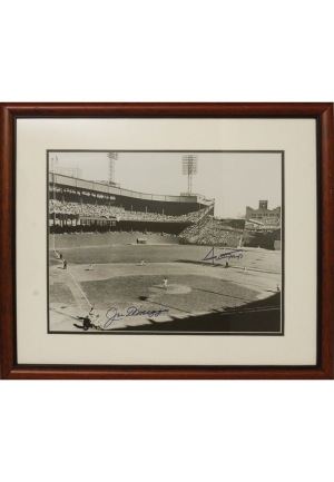 Framed DiMaggio & Mays Autographed Photo (JSA)