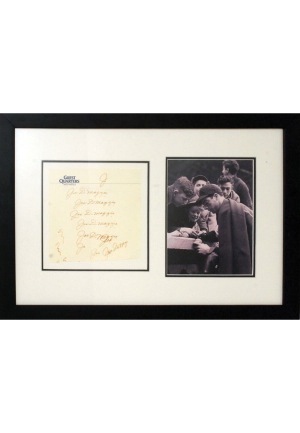 Framed Joe DiMaggio Multiple Signature Hotel Stationery (JSA)