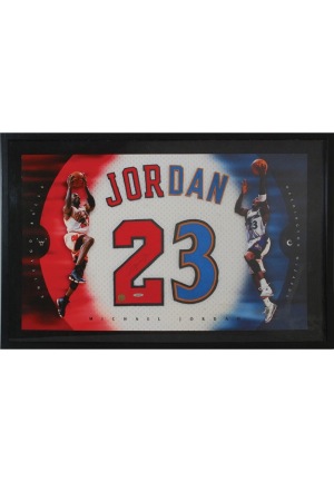 Framed Michael Jordan Autographed Number "23" Display Piece (UDA)(JSA)