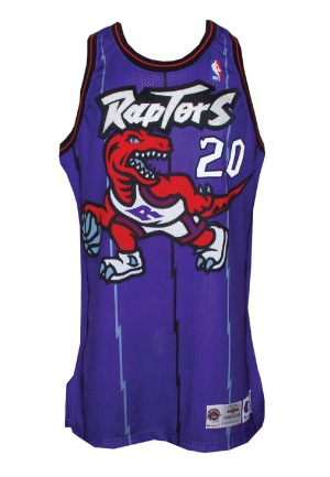 1995-96 Damon Stoudamire Rookie Toronto Raptors Game-Used Road Jersey