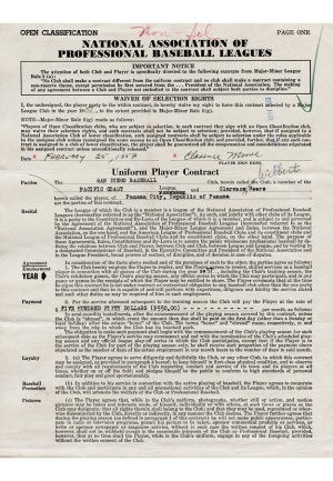 3/1/1957 Ralph Kiner Signed San Diego Baseball Club Winter Ball Contract (JSA)