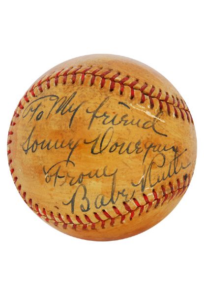 Babe Ruth Single-Signed Baseball (JSA)(Letter of Provenance)